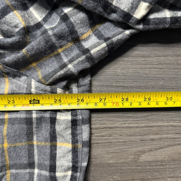 L.L. Bean Men's Scotch Plaid Flannel Shirt Traditional Fit - Grey/Yellow - Picture 4 of 5